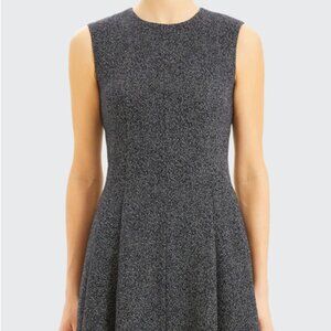 NWT Theory Speckle-Knit Seamed Sleeveless Flared Dress